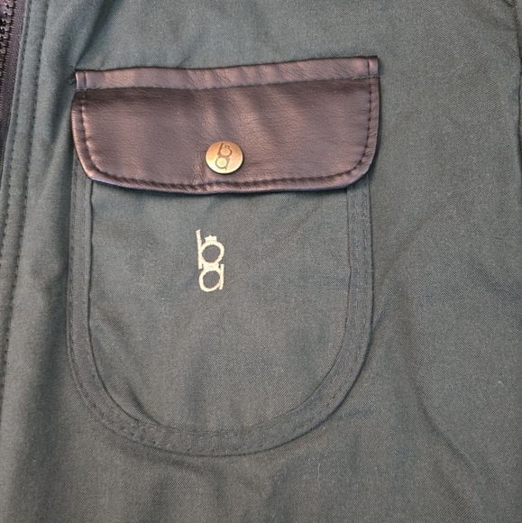 Bob Allen Mens Vintage Quilted Ultra Leather Barn Coat Jacket Green Black Medium - Picture 7 of 15